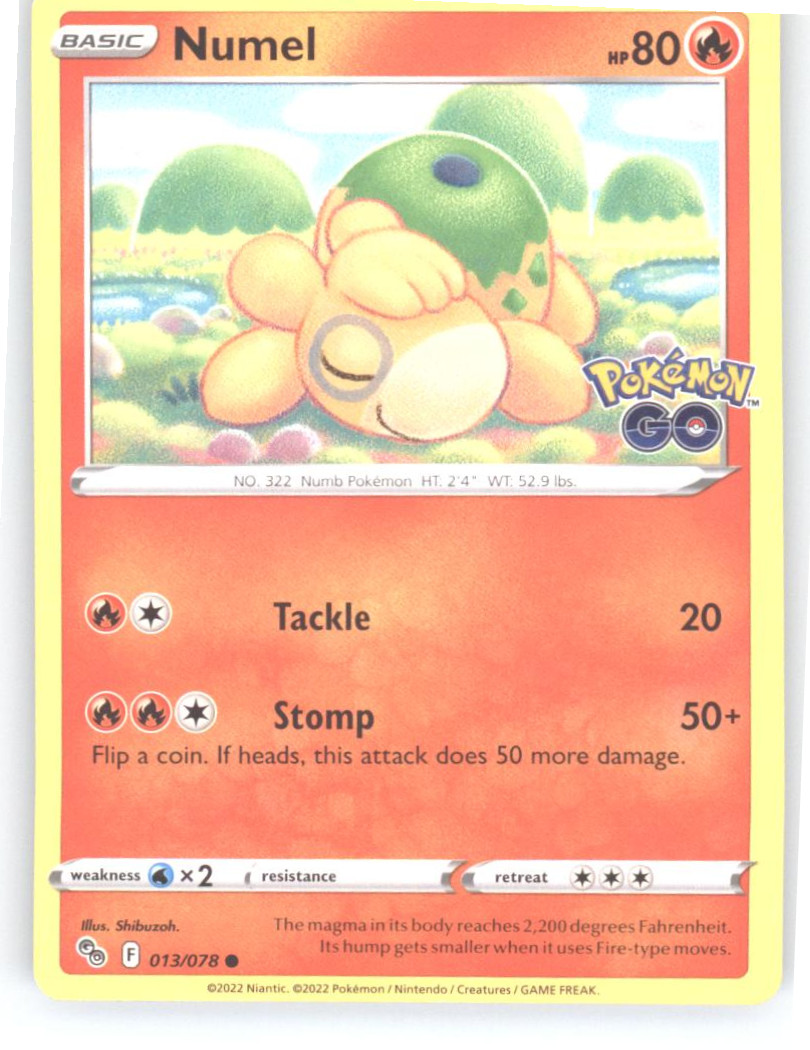 Numel | 013/078 | Pokemon GO | NM
