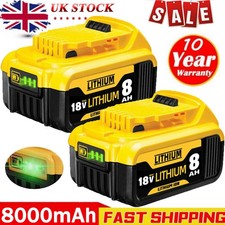 2X For DeWalt 18V Battery 8.0Ah 9.0Ah Li-ion XR DCB184 DCB181 DCB182 DCB183