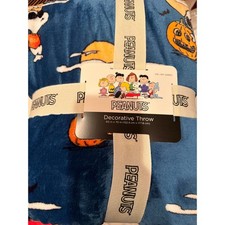 Peanuts Snoopy Charlie Brown Decorative Throw Blanket 60 x 70 Blue