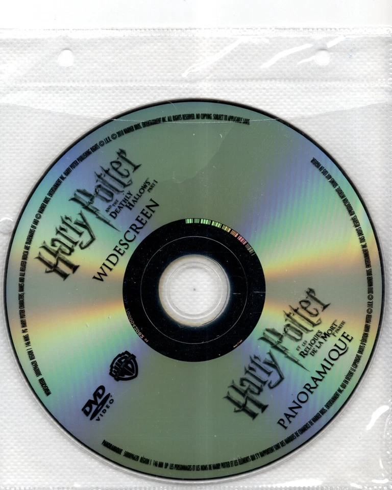 Harry Potter and the Deathly Hallows: 1 & 2 (2010) DVD  *DISC ONLY* = REGION 1 - Image 2 of 2
