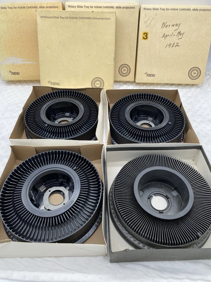 Vintage Focal Rotary Slide Trays Kodak Projector, Bundle of 4 in Original Box - Image 2 of 4