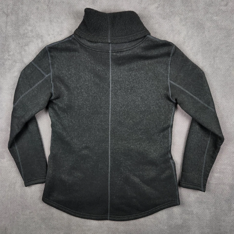 Suéter polar Smartwool Hudson Trail para mujer mediano negro cuello alto Foto 2 de 4