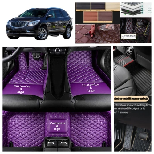 For Buick Enclave 3 Rows 2008-2020 Car Floor Mats Luxury Leather Foot Carpets - Foto 16 di 44