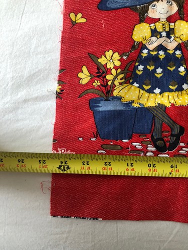 Vintage Petticoats & Pantaloons Fabric Panel Piece RARE Red 44" x 25" - Picture 3 of 5