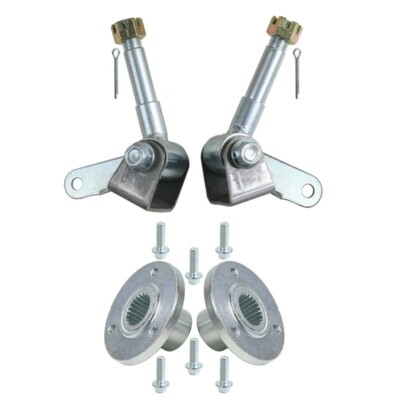 2x Front Spindle Knuckles+ Front Hubs for 5'' E Bike Go kart Buggy Quad ATV
