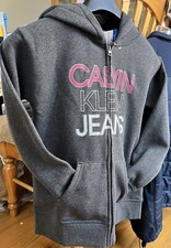 CALVIN KLEIN JEANS CK GIRL YOUTH HOODIE POCKETED SWEATER 14-16 NWT NEW