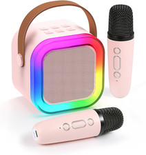 Fede Karaoke Machine for Kids Adults, Mini Karaoke Machine with 2 Wireless Micro