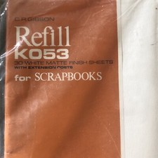 Scrapbook Refill Pages  K053 30 White Matte Finish Sheets/Posts C. R. Gibson