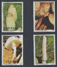 Guyana, Pilze,1990, MiNr. 3287-3290 Sa., gest.