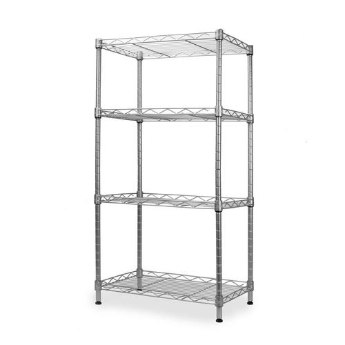 Shelving Unit 4 Tier Kitchen Storage Rack Standing Shelf Organiser M&W