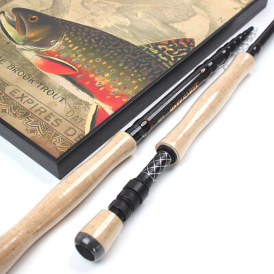 TRAINFIS Telescopic Fly Rod 7ft-10ft Graphite Cork Handle Fast
