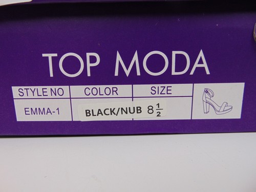 NEW! Top Moda EMMA Women's Ankle Strap Dress Sandal Block Heels Size 8.5 Black - Picture 14 of 14