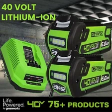 40V 6.0Ah For Greenworks G-MAX Li-ion Battery 29472 29462 29252 20202