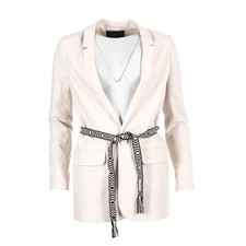 Maison Scotch Jacket Off White With Belt Size Xs / Petite Rh 272