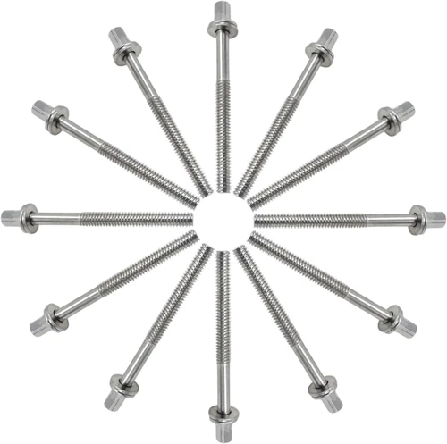 12-Pack Drum Tension Rods M6X50 mm Stainless Steel Drum Tight Screw Essential... - Picture 1 of 2