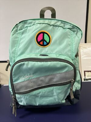 LL Bean Unisex Adult Polyester 40L Super Deluxe Book Bag Backpack Sea Foam  Peace