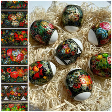 Easter Egg Wraps, Heat Shrink Sleeves, 1 Strip for 7 Eggs, Folk Art Painting