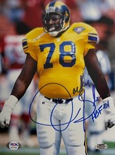 Jackie Slater Signed 8x10 Rams Photo NFL 'HOF 01' PSA AJ71302