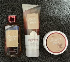 Bath Body Works X3 Bonfire Bash Body Butter, Body Wash Shower Gel Retired