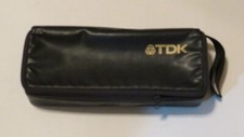 TDK Audio Cassette Tape Storage Carrier Zipper and Hand Strap, BLACK, Holds 15 ,