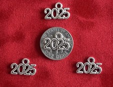 2025 Silver Colored Charms 1/2" x 1/4" Lots of 4