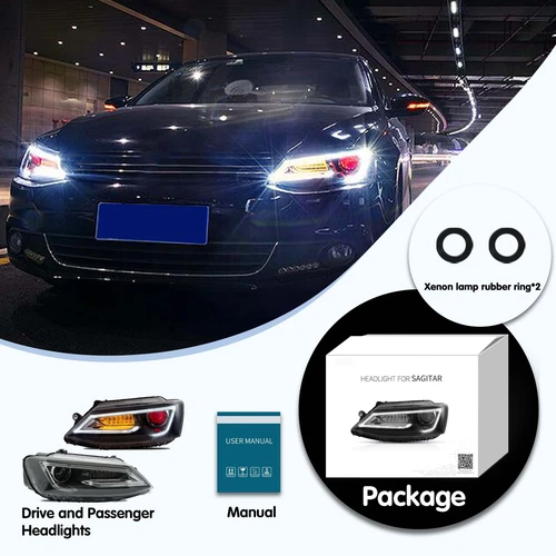 VLAND LED Headlights Fit 2011-2018 VW Jetta MK6 With Demon eye Lamp Assembly - Bild 8 von 9