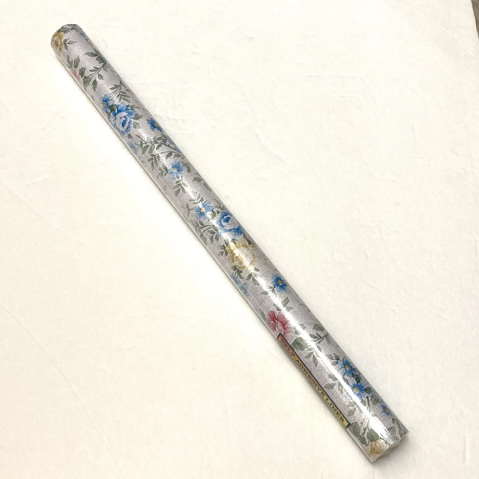 Papel de contacto de pared autoadhesivo de vinilo floral rojo azul amarillo rosa Foto 4 de 4