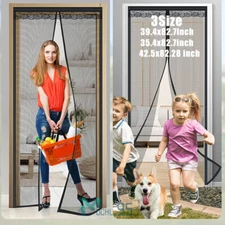3 Size Magnetic Screen Door Mesh Curtain Heavy Duty Mosquito Net Bug Hands Free