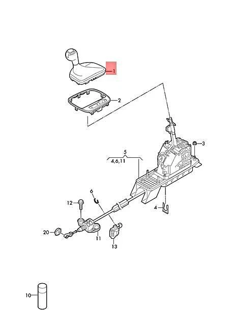 Genuine AUDI Q3 F3B F3N Gearstick Grip Leather Black/Alu  