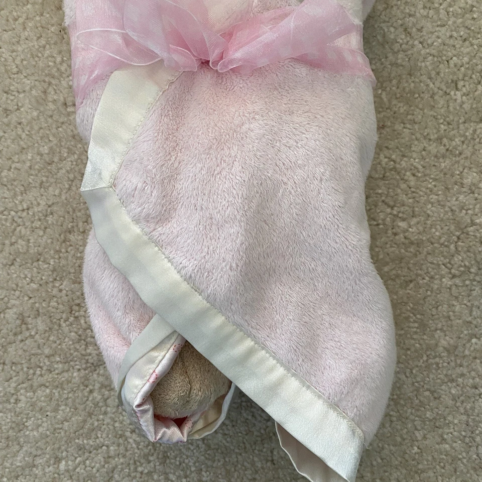 Baby Gund Teddy Bear Lovey Pink Swaddled Security Blanket Bow Soft Girl - Image 3 of 4