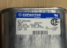 GE Motor Run Capacitor 39uF 525vac 27L5524RC Oval New 525v 50/60Hz