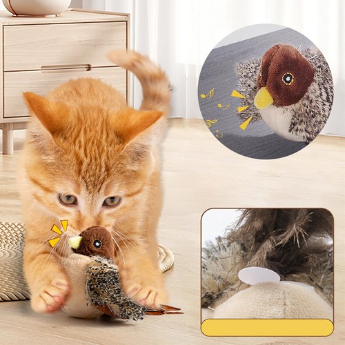 2 Chirping Bird Cat Toy Interactive Cat Toy Bird Chirp Tweet Exercise Toy - Picture 6 of 11