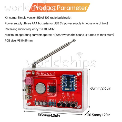 DIY Digital RDA5807 FM Radio Electronic Kit 87-108MHZ DIY Soldering Practice Kit - Picture 2 of 22