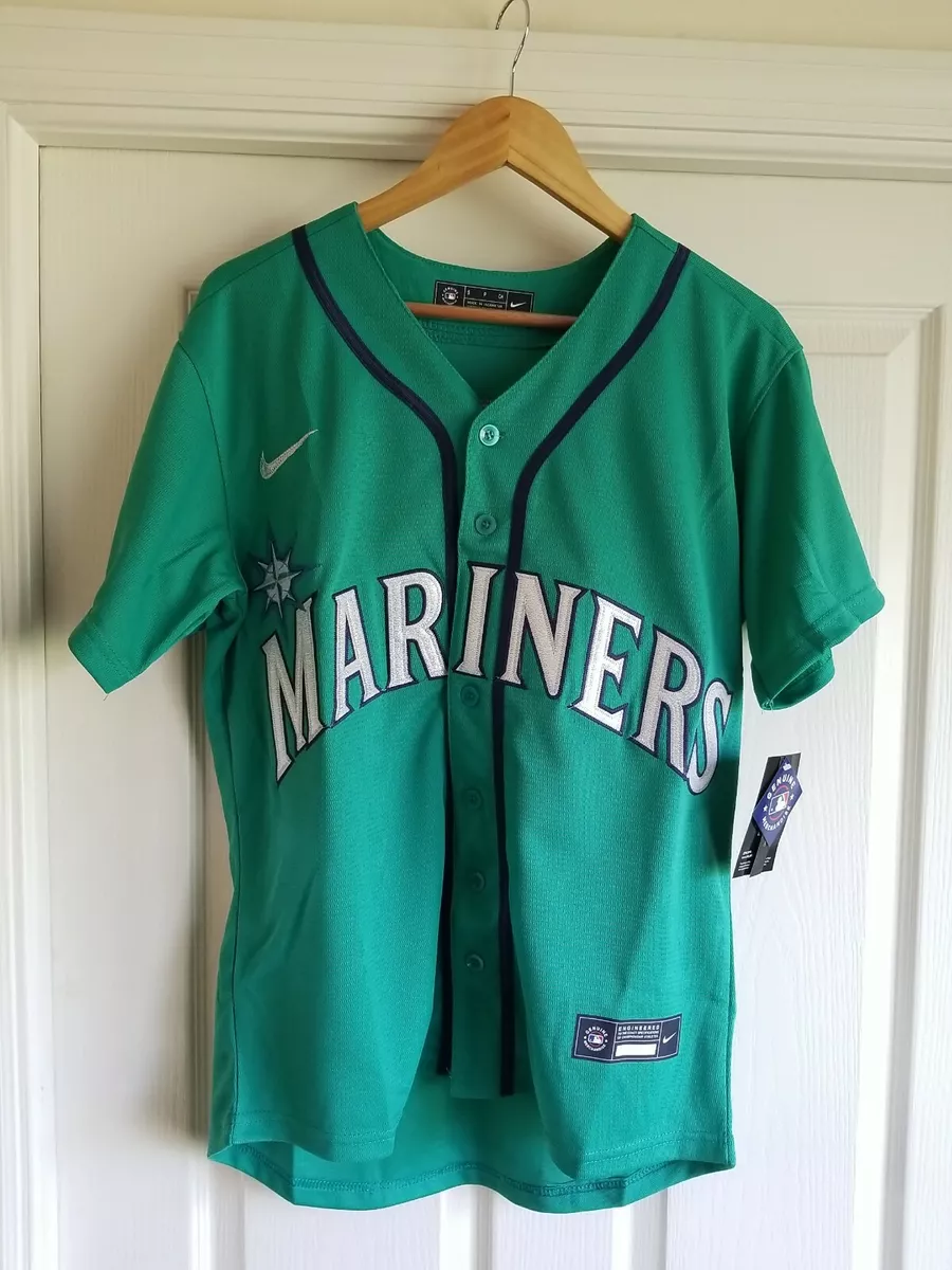 NEW Retro Ken Griffey Jr Seattle Mariners THROWBACK Green MLB Jersey Mens  SIZE S