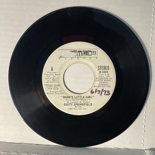 Dusty Springfield 45 RPM Promo Platte Mama's Little Girl Stereo Mono Dunhill - Bild 4 von 4
