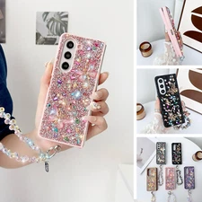 For Samsung Galaxy Z Fold 3/4/5/6 Women Bling Sparkly Luxury Hard Phone Case NEW