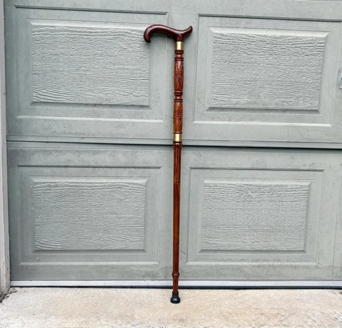 Hand carved unique design wooden walking stick for men women walking cane - Picture 10 of 10