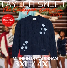 🔹🕰️Taylor Swift HOLIDAY DrOP Midnights Cardigan Navy Blue 3XL/4XL🕰️🔹