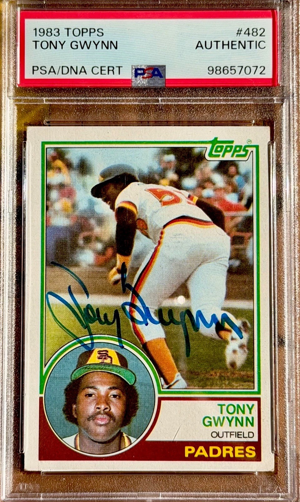 1983 Topps #482 Tony Gwynn Signed ROOKIE Card RC Auto CENTERED PSA/DNA AUTHENTIC