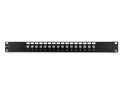 16 Port Fully Loaded F-Coaxial Patch Panel - 1U