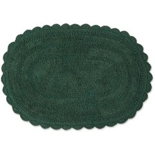Elegant 100 Cotton Dark Green 17x24 Reversible Bath Mat for Modern Homes