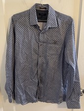 Ted Baker London Geometric Print Long Sleeve Button Down Shirt Mens Sz 4 Classic