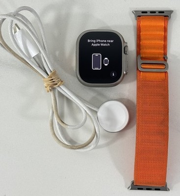 Apple Watch Ultra 49mm (A2622) GPS+LTE UNLOCKED - 100% BH - Orange Alpine Loop