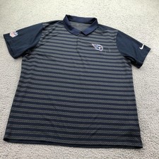 Tennessee Titans Polo Shirt Mens XL Blue NFL Football Nike Dri Fit Striped