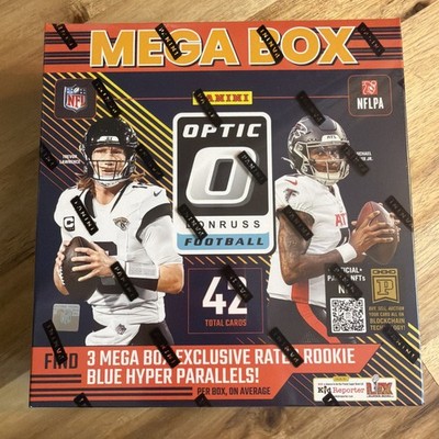2024 Panini Donruss Optic Football NFL Mega Box Blue Hyper Parallels New/Sealed