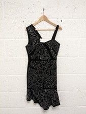 Karen Millen Studded Dress Black Evening Cocktail Party UK 12 - New