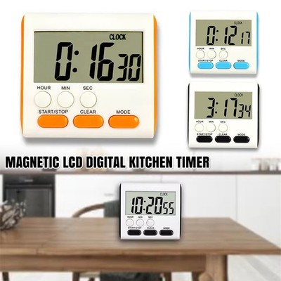 Digitaler Küchentimer LCD magnetisch großes Display Count Up/Down lauter Alarm Arbeitszimmer