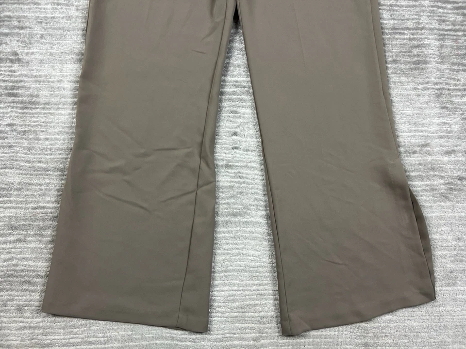 Pantalones Shinestar Mujer Grandes Gris Pierna Ancha Poliéster Hendidura Carrera Foto 3 de 4
