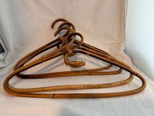 VTG Bamboo Coat Clothes Hangers Lot Of 4 Wood Rattan 15 x 11 inches/ Display