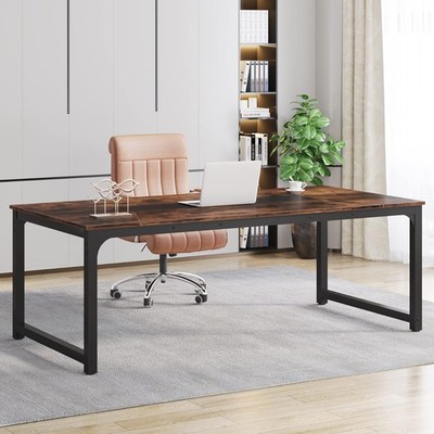 78.7'' Industrial Executive Desk Large Office Computer Desk Study Writing Table